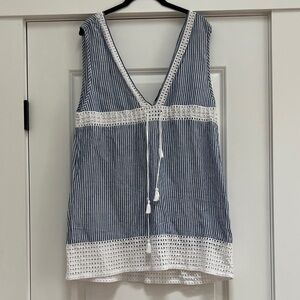 J. Crew Blue and White Striped Coverup